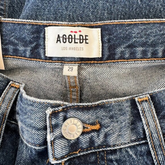 NWT AGOLDE Dame Wide-Leg Jeans Control Medium Wash Blue 29 - Picture 9 of 12
